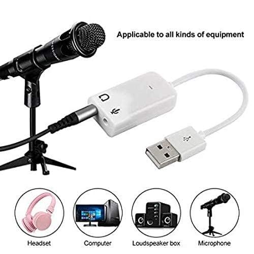 Manuchi USB Sound Card Adapter – 2 in 1 Audio Jack Splitter with Mic & Headphone Support | Plug & Play | Universal Compatibility