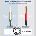 MR Type-C to Dual 6.5mm Audio Cable | USB-C to 2x 6.5mm Jack | Stereo Output | Mixer, Amplifier, Speaker Compatible