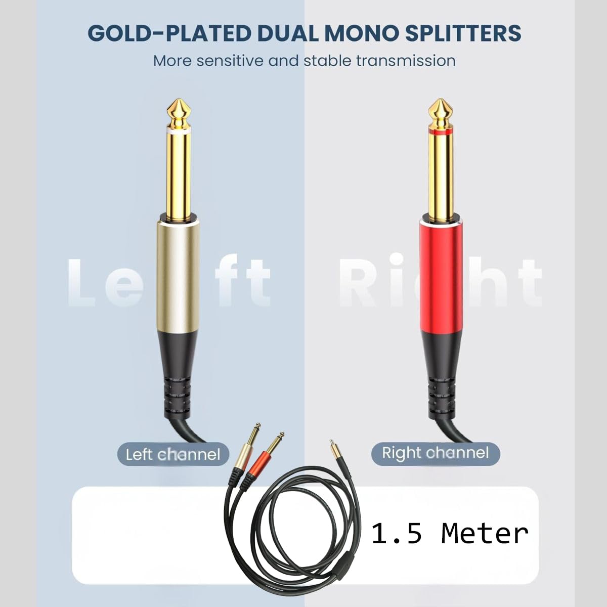 MR Type-C to Dual 6.5mm Audio Cable | USB-C to 2x 6.5mm Jack | Stereo Output | Mixer, Amplifier, Speaker Compatible