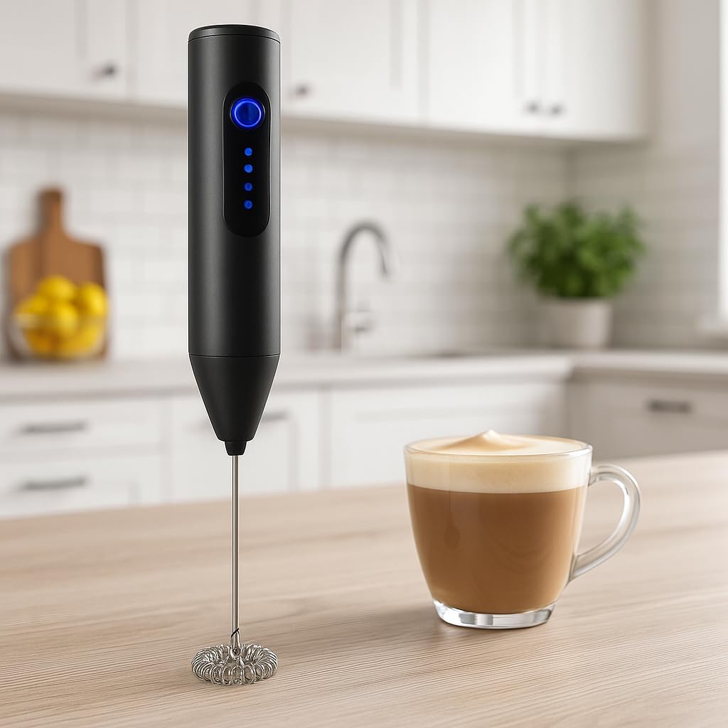 MR Milk Frother | Handheld Coffee Frother | Battery Operated | Stainless Steel Whisk | Portable & Easy to Use