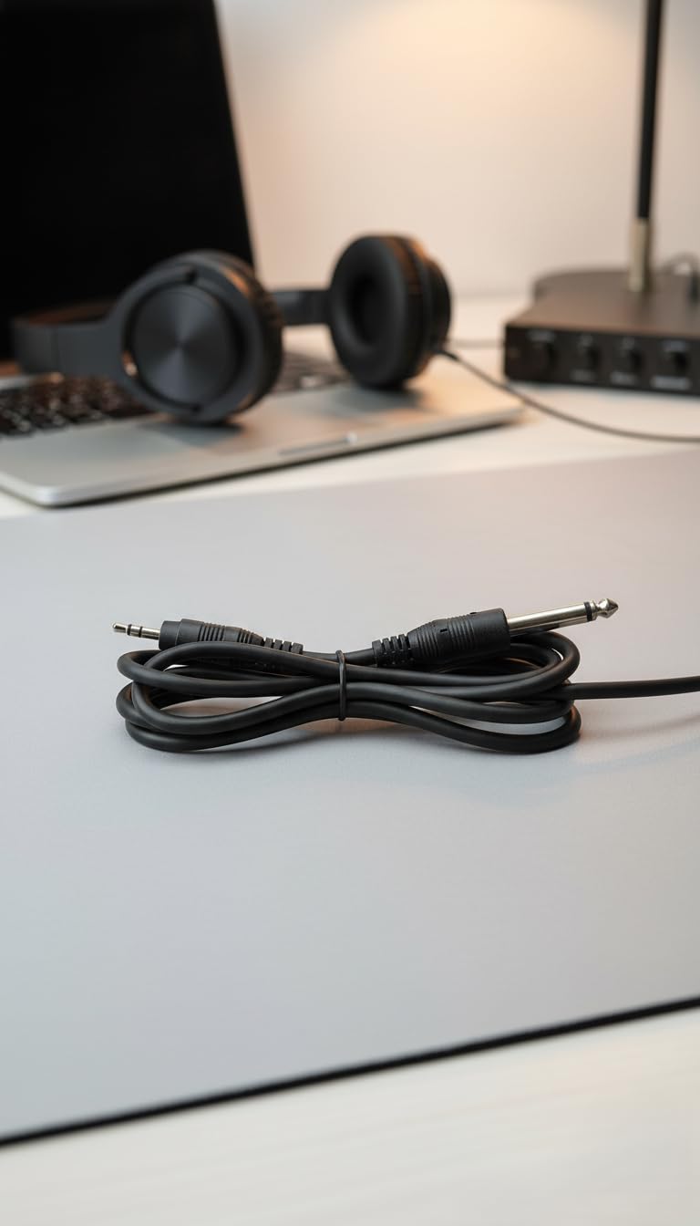 MR 3.5mm to 6.5mm Audio Cable | Aux Cable | 3.5mm Male to 6.5mm Male | Stereo Sound | Speaker, Amplifier Compatible