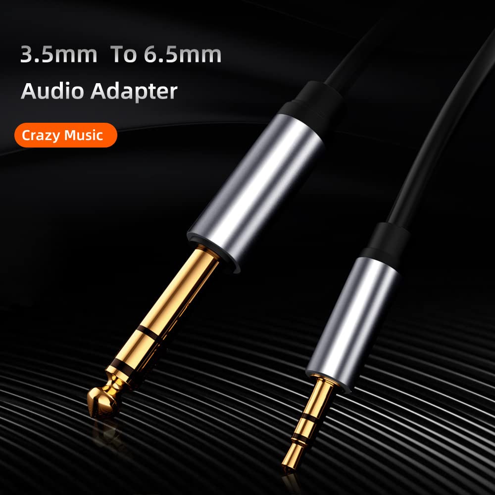 MR 3.5mm to 6.5mm AUX Cable (Metal) | 24K Gold Plated Jack | Hi-Fi Stereo Sound | Premium Audio Cable | Amplifier, Speaker Compatible