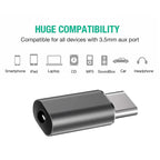 MR Type-C to 3.5mm Audio Jack Adapter | USB-C to AUX Converter | DAC Support | Hi-Fi Sound | Metal Design