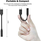 MR Type-C to 3.5mm AUX Cable | USB-C to Headphone Jack Converter | DAC Support | Hi-Fi Sound | Compact Design