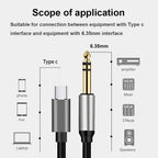 MR Type-C to 6.5mm Audio Cable (Metal) | USB-C to 6.5mm Jack | Hi-Fi Sound | DAC Support | Mixer, Amplifier Compatible