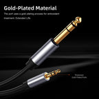 MR 3.5mm to 6.5mm AUX Cable (Metal) | 24K Gold Plated Jack | Hi-Fi Stereo Sound | Premium Audio Cable | Amplifier, Speaker Compatible