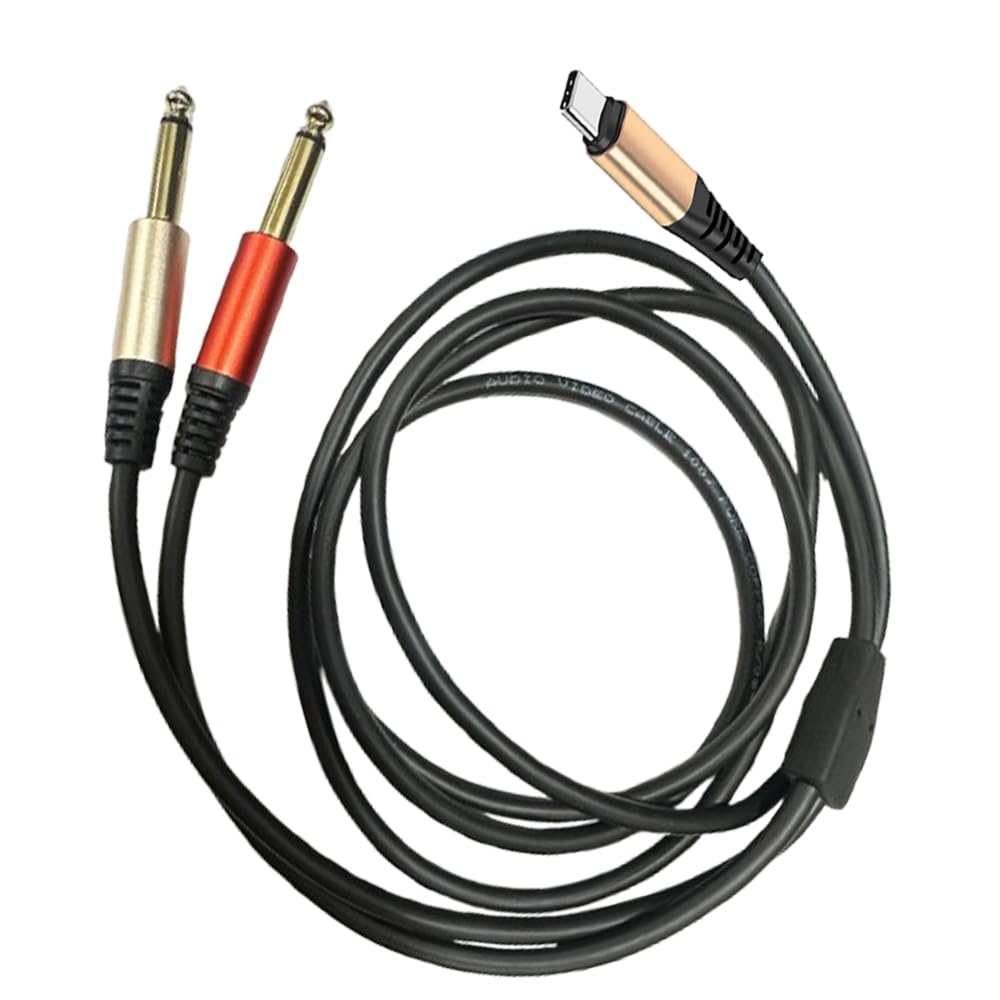 MR Type-C to Dual 6.5mm Audio Cable | USB-C to 2x 6.5mm Jack | Stereo Output | Mixer, Amplifier, Speaker Compatible
