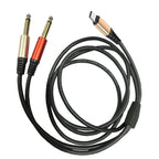MR Type-C to Dual 6.5mm Audio Cable | USB-C to 2x 6.5mm Jack | Stereo Output | Mixer, Amplifier, Speaker Compatible