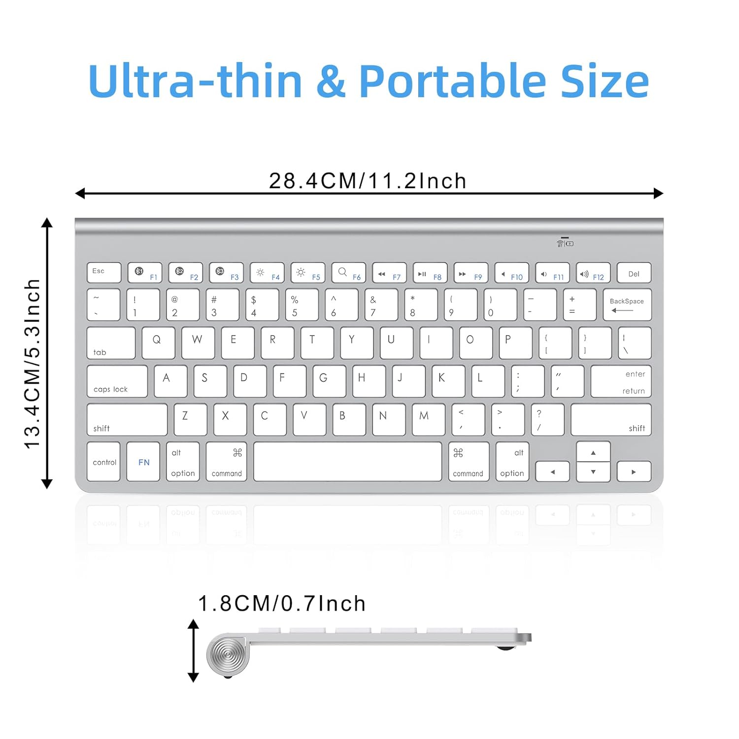 MR Wireless Keyboard & Mouse Combo (White) | 2.4GHz USB | Slim Design | Silent Keys | Rechargeable Mouse | Laptop/PC Compatible