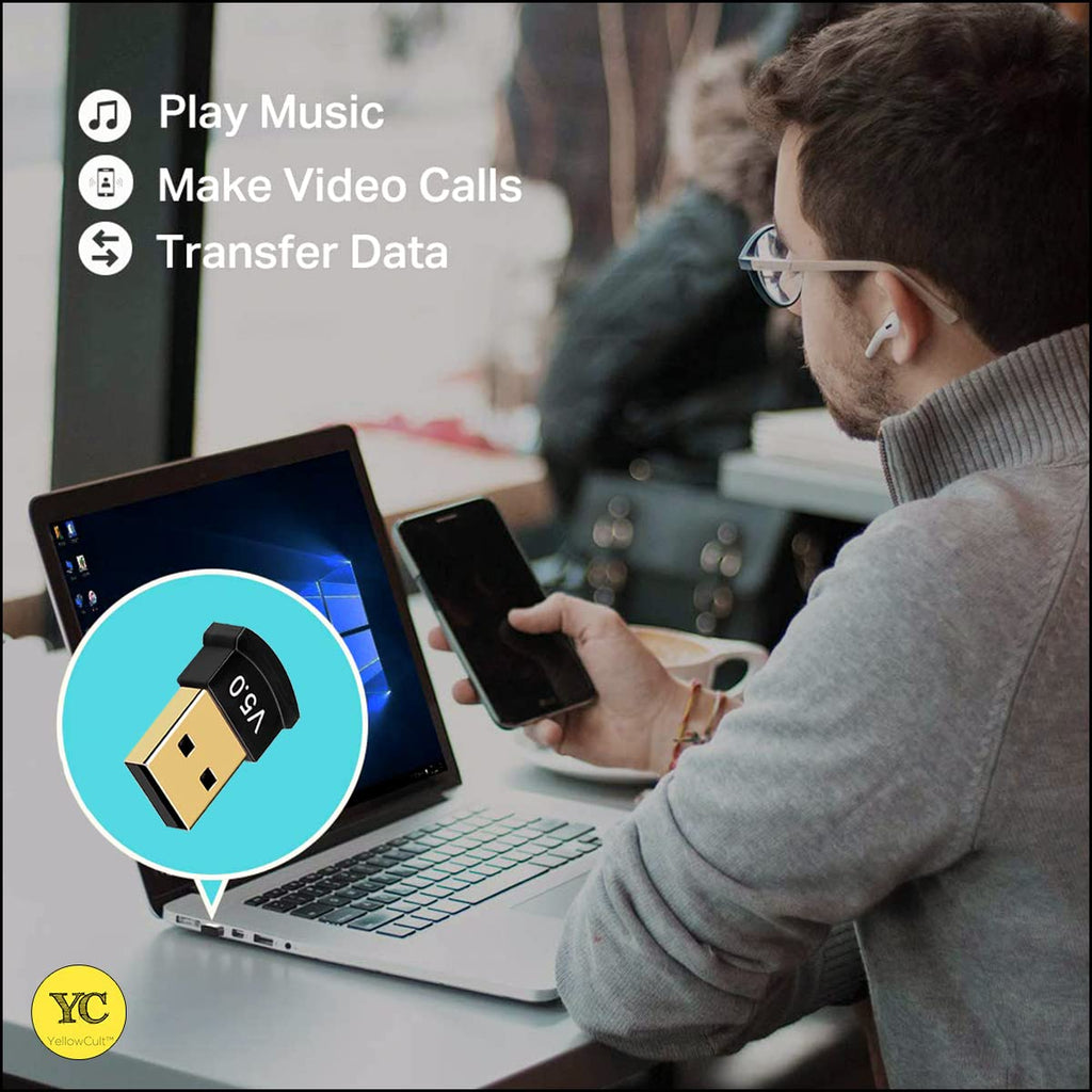 MR USB Bluetooth Adapter | Bluetooth 5.0 Dongle | Wireless Receiver | Plug & Play | Laptop/Desktop Compatible