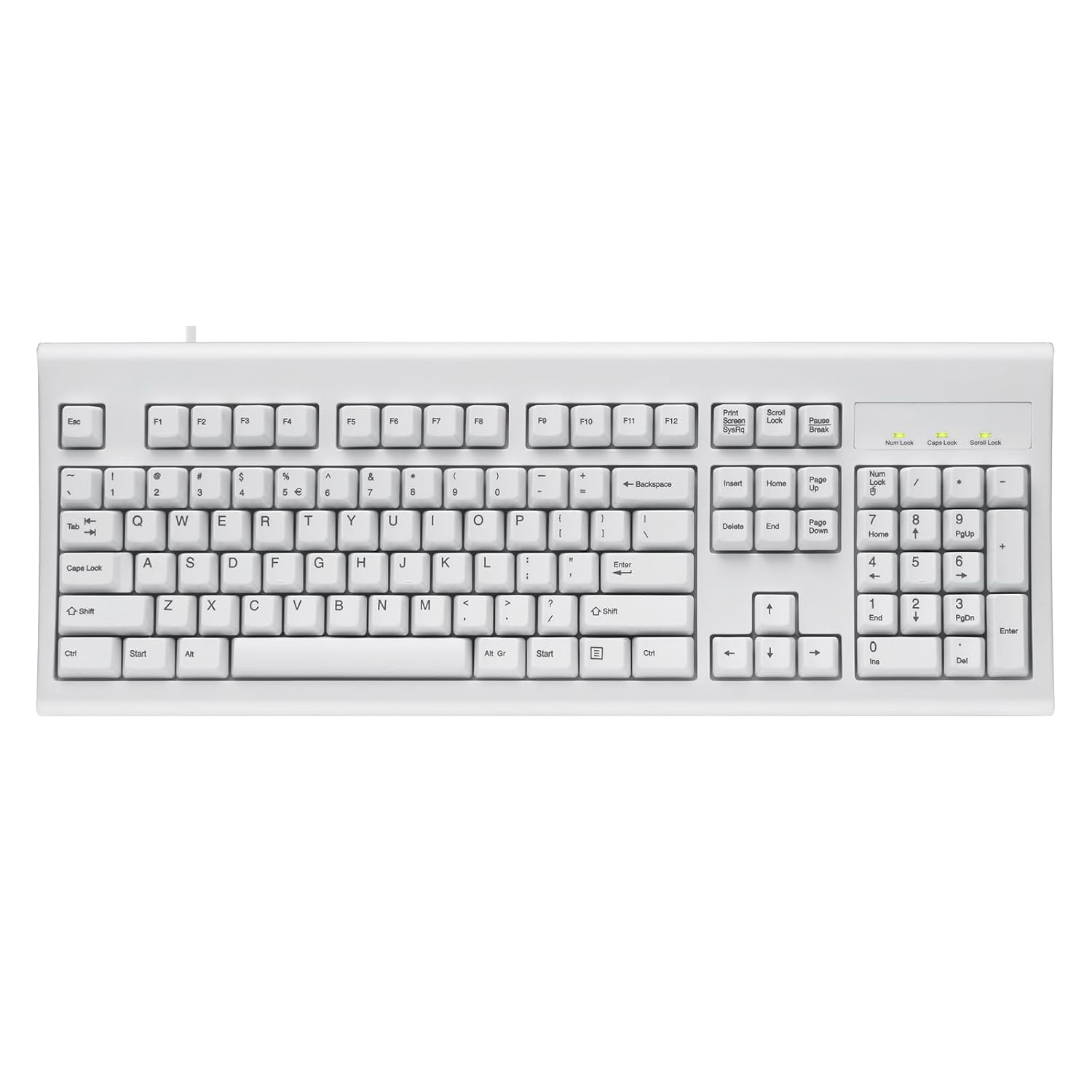 TVS Gold Prime Mechanical Keyboard (Refurbished – White) – English Keys | Without Original Box | USB Wired