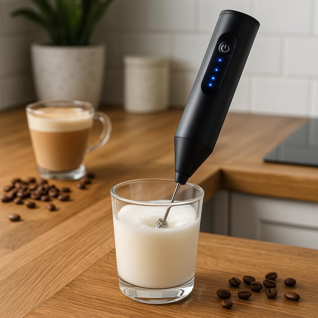 MR Milk Frother | Handheld Coffee Frother | Battery Operated | Stainless Steel Whisk | Portable & Easy to Use