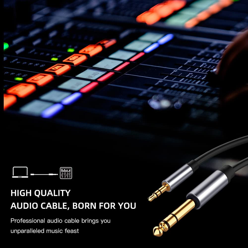MR 3.5mm to 6.5mm AUX Cable (Metal) | 24K Gold Plated Jack | Hi-Fi Stereo Sound | Premium Audio Cable | Amplifier, Speaker Compatible