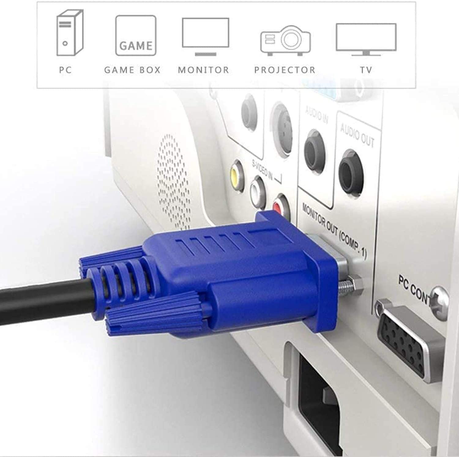 MR VGA Cable | HD Display Support | Male to Male | Durable Build | Monitor/CPU/Projector Compatible