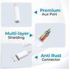 MR Lightning to 3.5mm Audio Jack Adapter | iPhone AUX Converter | Hi-Fi Sound | DAC Support | Earphone, Speaker Compatible