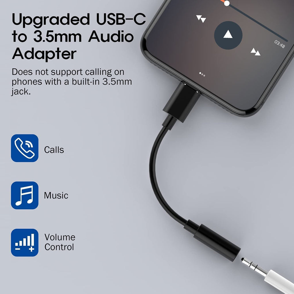 MR Type-C to 3.5mm AUX Cable | USB-C to Headphone Jack Converter | DAC Support | Hi-Fi Sound | Compact Design
