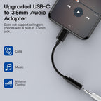 MR Type-C to 3.5mm AUX Cable | USB-C to Headphone Jack Converter | DAC Support | Hi-Fi Sound | Compact Design