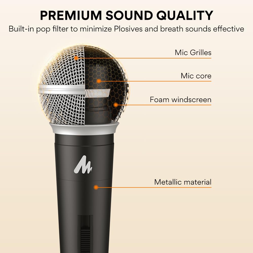 MR 6.5mm Microphone | Wired Handheld Mic | Beta Style Mic | Clear Voice | Speaker, Amplifier Compatible