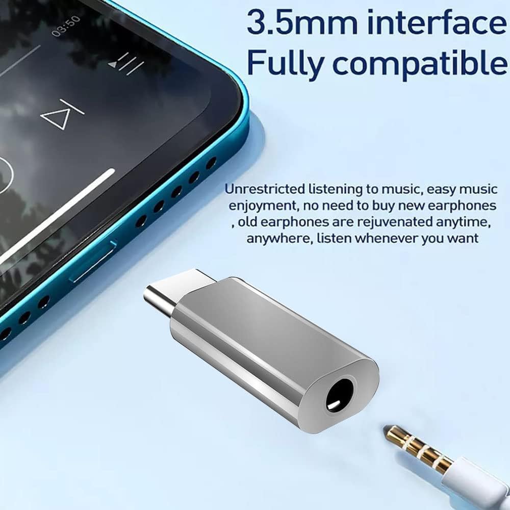 MR Type-C to 3.5mm Audio Jack Adapter | USB-C to AUX Converter | DAC Support | Hi-Fi Sound | Metal Design