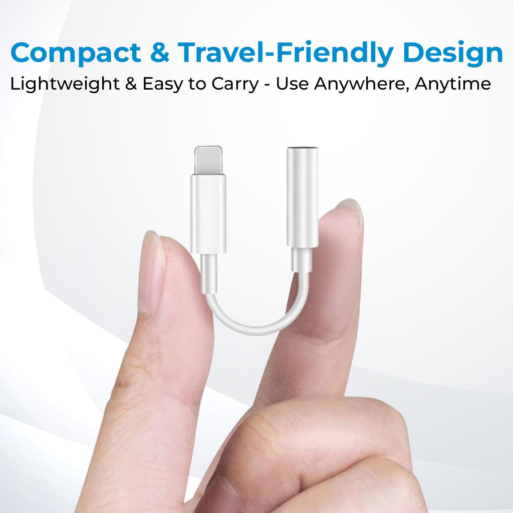 MR Lightning to 3.5mm Audio Jack Adapter | iPhone AUX Converter | Hi-Fi Sound | DAC Support | Earphone, Speaker Compatible