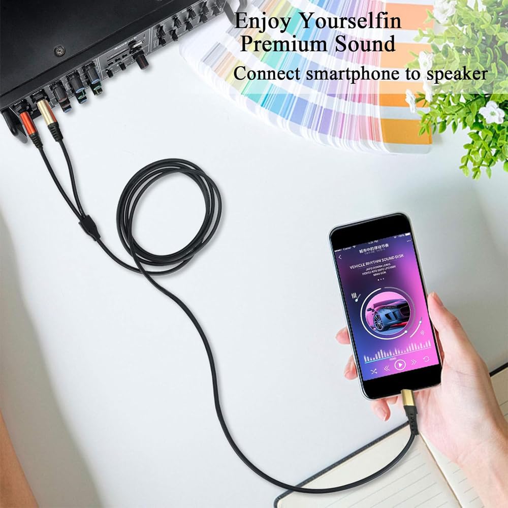 MR Type-C to Dual 6.5mm Audio Cable | USB-C to 2x 6.5mm Jack | Stereo Output | Mixer, Amplifier, Speaker Compatible