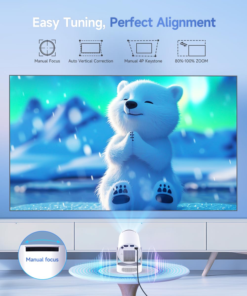 MR Mini Smart Projector | Full HD 4K Supported LED Projector | HDMI, USB & AV Input | Portable Home Theater for Movies, Gaming & Entertainment 🚀