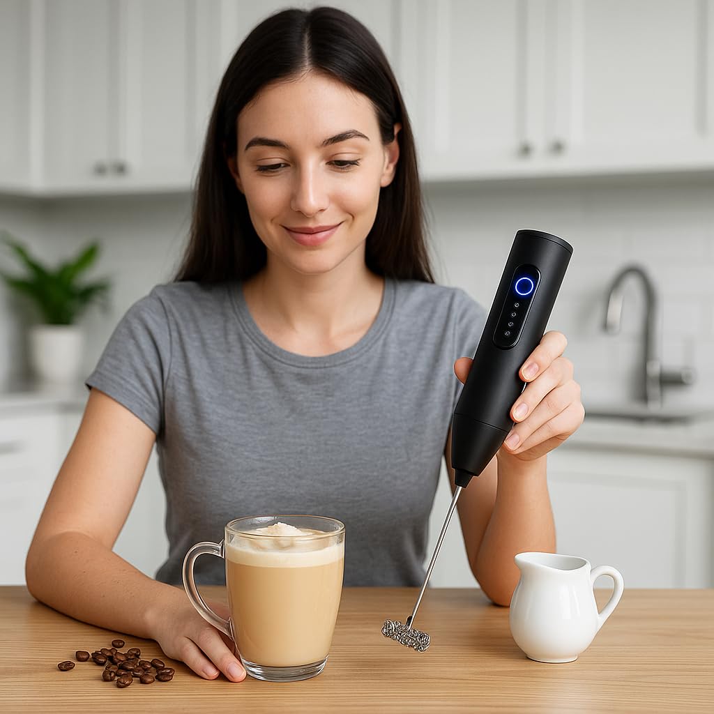 MR Milk Frother | Handheld Coffee Frother | Battery Operated | Stainless Steel Whisk | Portable & Easy to Use