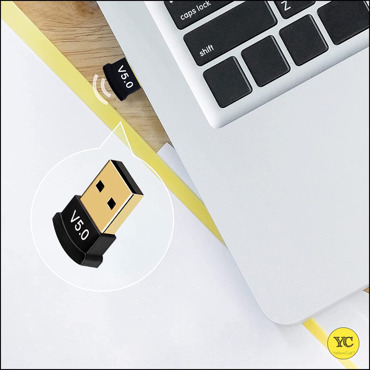 MR USB Bluetooth Adapter | Bluetooth 5.0 Dongle | Wireless Receiver | Plug & Play | Laptop/Desktop Compatible