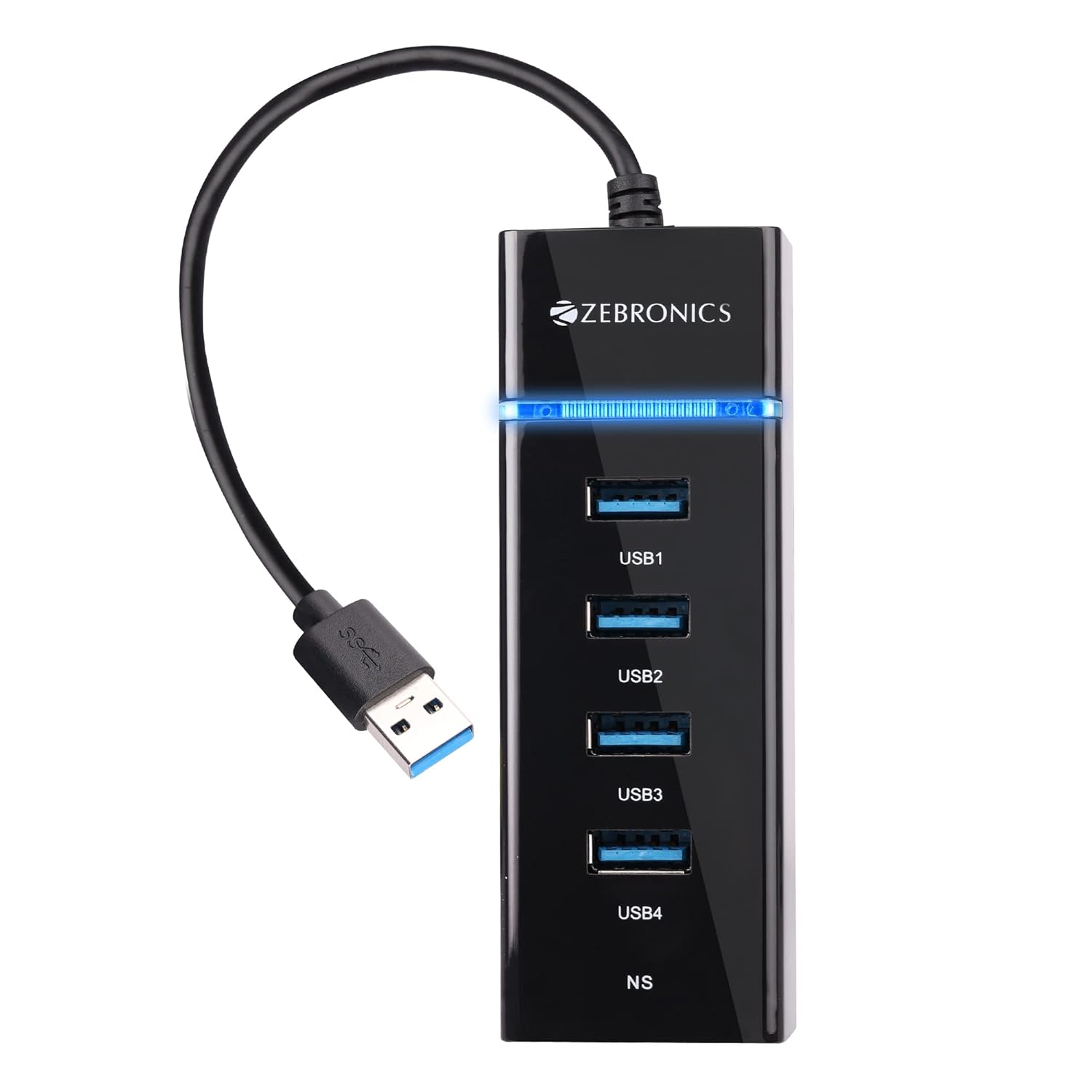 MR 300HB 4 Port USB 3.0 Hub with Hi-Speed Data Transfer, LED Indication, 15cm Cable, Backward Compatible, Multi Device Connection, Plug Play Usage, Glossy Finish and Lightweight Design