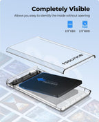 MR Transparent Hard Disk Enclosure | 2.5 Inch SATA HDD/SSD Case | USB 3.0 External Hard Drive Case | Laptop HDD Compatible