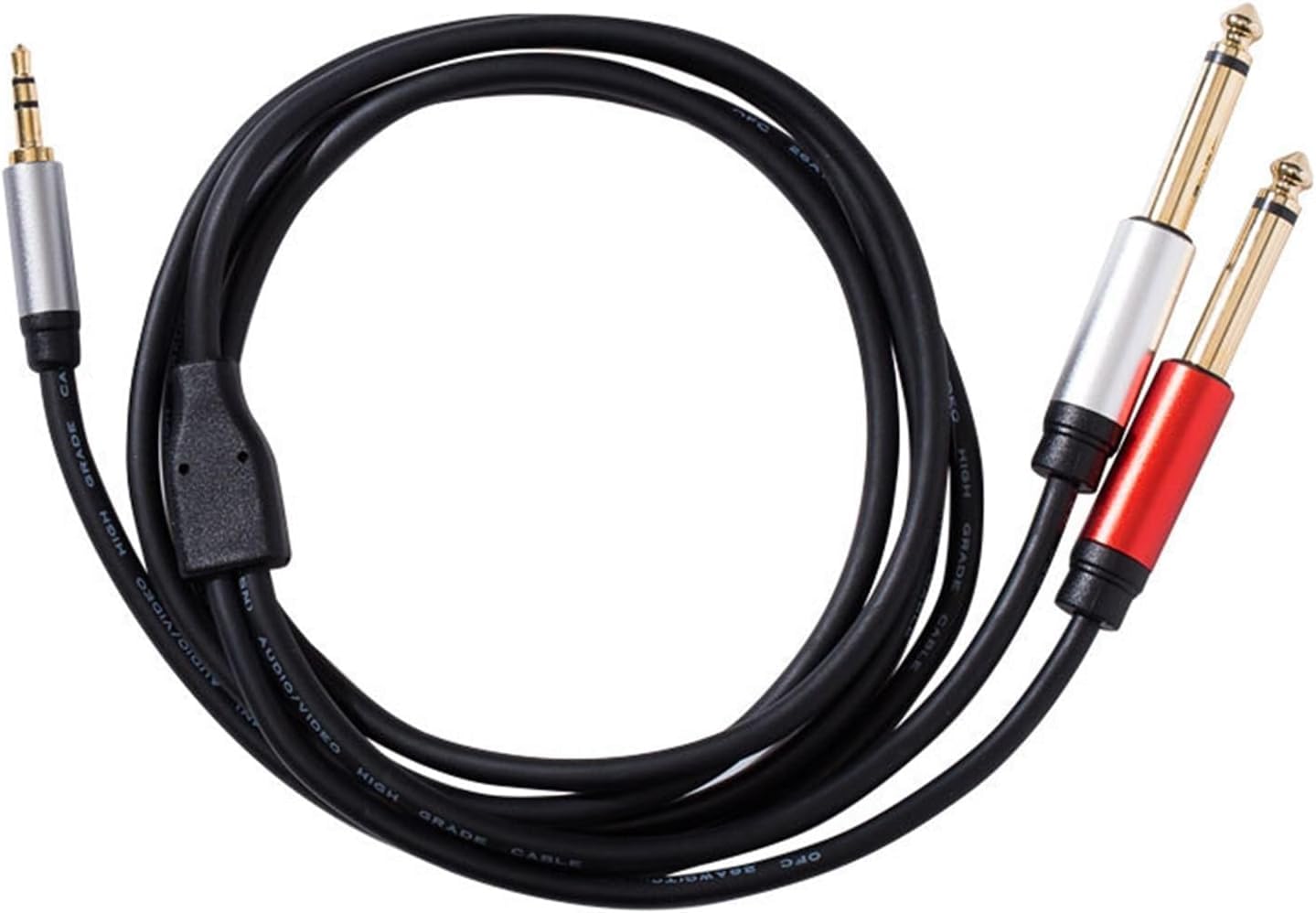 MR 3.5mm to Dual 6.5mm Audio Cable | 1 Female to 2 Male Jack | Stereo Sound | Mixer, Amplifier, Speaker Compatible