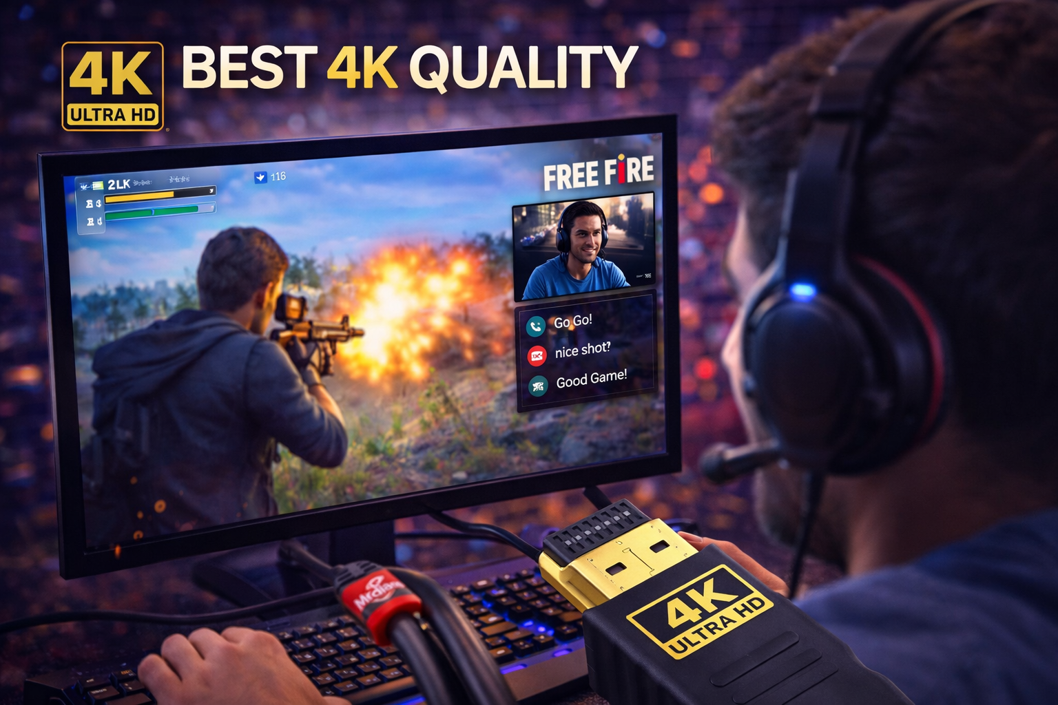 MR 4K HDMI Cable | Gold Plated Connector | High Speed HDMI | Ultra HD Support | TV, Laptop, Monitor Compatible