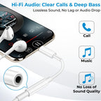 MR Lightning to 3.5mm Audio Jack Adapter | iPhone AUX Converter | Hi-Fi Sound | DAC Support | Earphone, Speaker Compatible