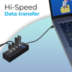 MR 300HB 4 Port USB 3.0 Hub with Hi-Speed Data Transfer, LED Indication, 15cm Cable, Backward Compatible, Multi Device Connection, Plug Play Usage, Glossy Finish and Lightweight Design