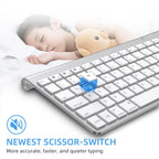 MR Wireless Keyboard & Mouse Combo (White) | 2.4GHz USB | Slim Design | Silent Keys | Rechargeable Mouse | Laptop/PC Compatible