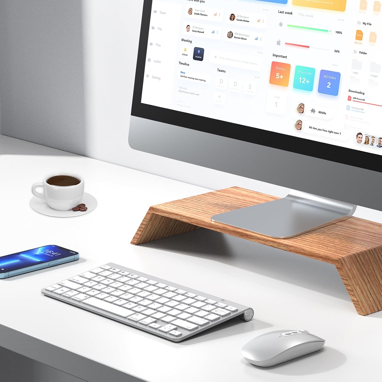MR Wireless Keyboard & Mouse Combo (White) | 2.4GHz USB | Slim Design | Silent Keys | Rechargeable Mouse | Laptop/PC Compatible