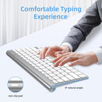MR Wireless Keyboard & Mouse Combo (White) | 2.4GHz USB | Slim Design | Silent Keys | Rechargeable Mouse | Laptop/PC Compatible