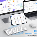 MR Wireless Keyboard & Mouse Combo (White) | 2.4GHz USB | Slim Design | Silent Keys | Rechargeable Mouse | Laptop/PC Compatible