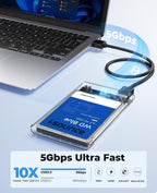 MR Transparent Hard Disk Enclosure | 2.5 Inch SATA HDD/SSD Case | USB 3.0 External Hard Drive Case | Laptop HDD Compatible