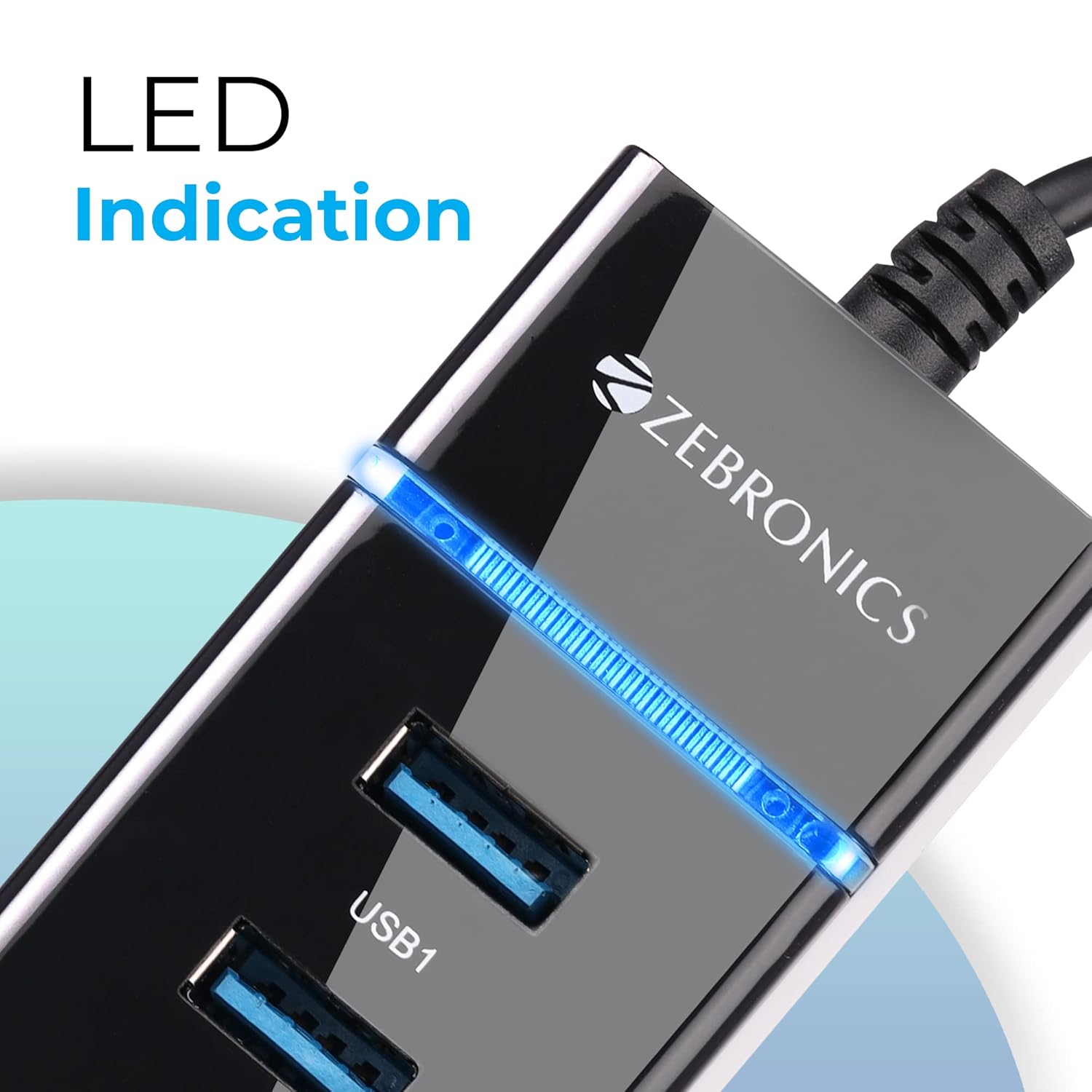 MR 300HB 4 Port USB 3.0 Hub with Hi-Speed Data Transfer, LED Indication, 15cm Cable, Backward Compatible, Multi Device Connection, Plug Play Usage, Glossy Finish and Lightweight Design