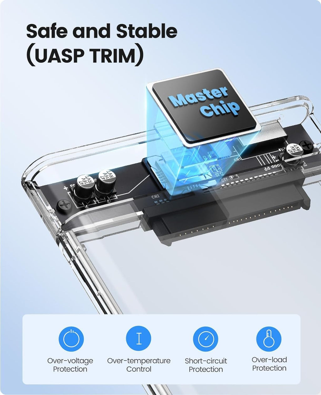 MR Transparent Hard Disk Enclosure | 2.5 Inch SATA HDD/SSD Case | USB 3.0 External Hard Drive Case | Laptop HDD Compatible