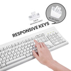 TVS Gold Prime Mechanical Keyboard (Refurbished – White) – English Keys | Without Original Box | USB Wired