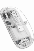 MR Transparent Wireless Rechargeable Mouse | Bluetooth + USB Dual Mode | 1800 DPI | RGB Light | Compatible with Laptop, PC & Mobile
