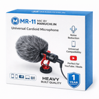 MR-11 Mic by Manuchi.in – Universal Cardioid Microphone with Noise Reduction, 1 Year Warranty, Heavy Built Quality for Camera, Mobile & YouTube Recording