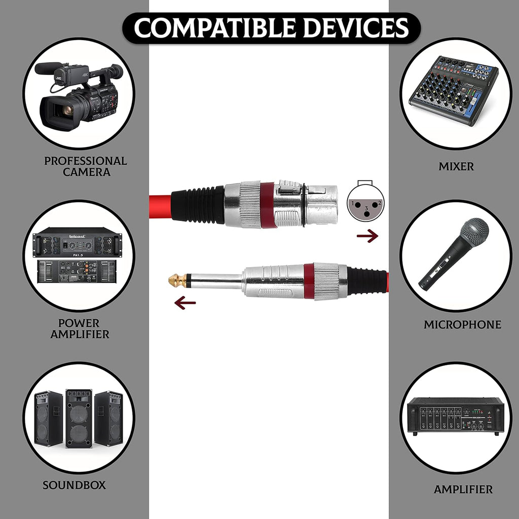 MR Microphone Cable | Mic Wire | 6.5mm/XLR Compatible | Clear Sound | Durable Audio Cable | Speaker & Amplifier Use