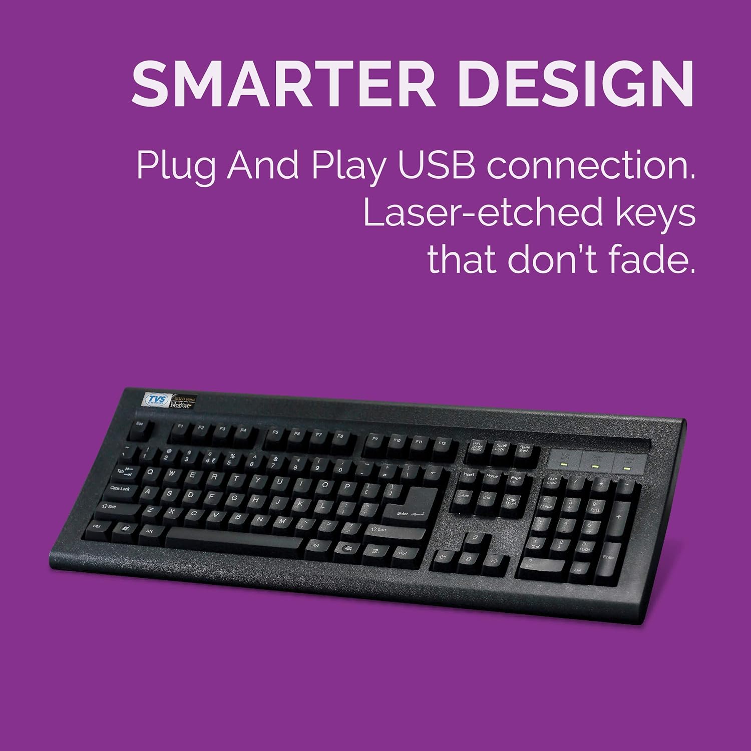 TVS Gold Wired Keyboard with 104 Keylout | 1 Year Warranty |  Refurbished
