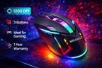 MR Gaming Wired Mouse | RGB Lights | High DPI | Ergonomic Design | USB Wired | Laptop/PC Compatible