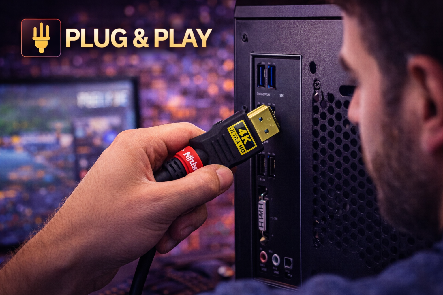 MR 4K HDMI Cable | Gold Plated Connector | High Speed HDMI | Ultra HD Support | TV, Laptop, Monitor Compatible